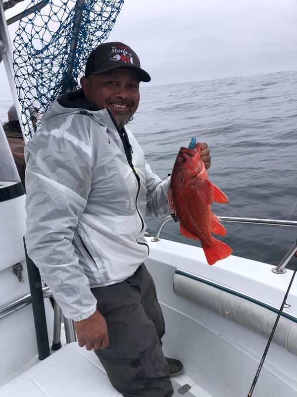 Ferdinan, a HUGE Hookup Baits supporter, takes some friends out rock fishing with the Hookup Baits! Great catches in Santa Cruz area.