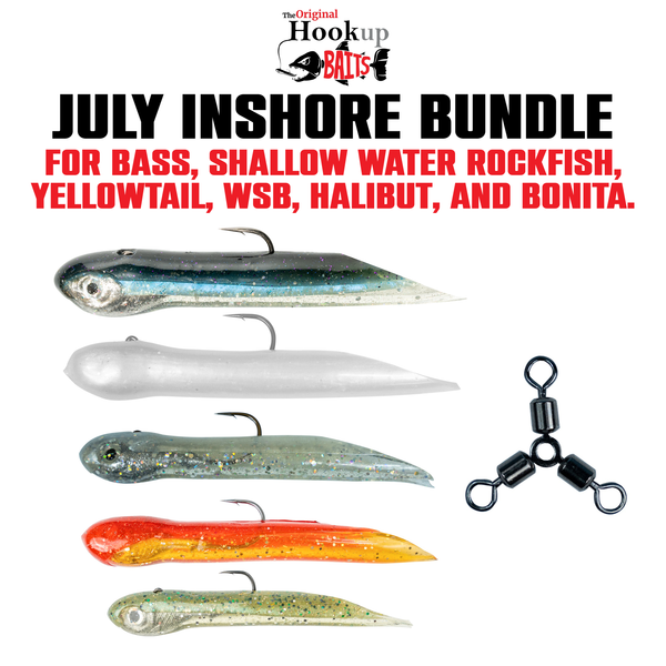 July Inshore Bundle (Bass, Shallow Water Rockfish, Yellowtail, WSB, Halibut, and Bonita)